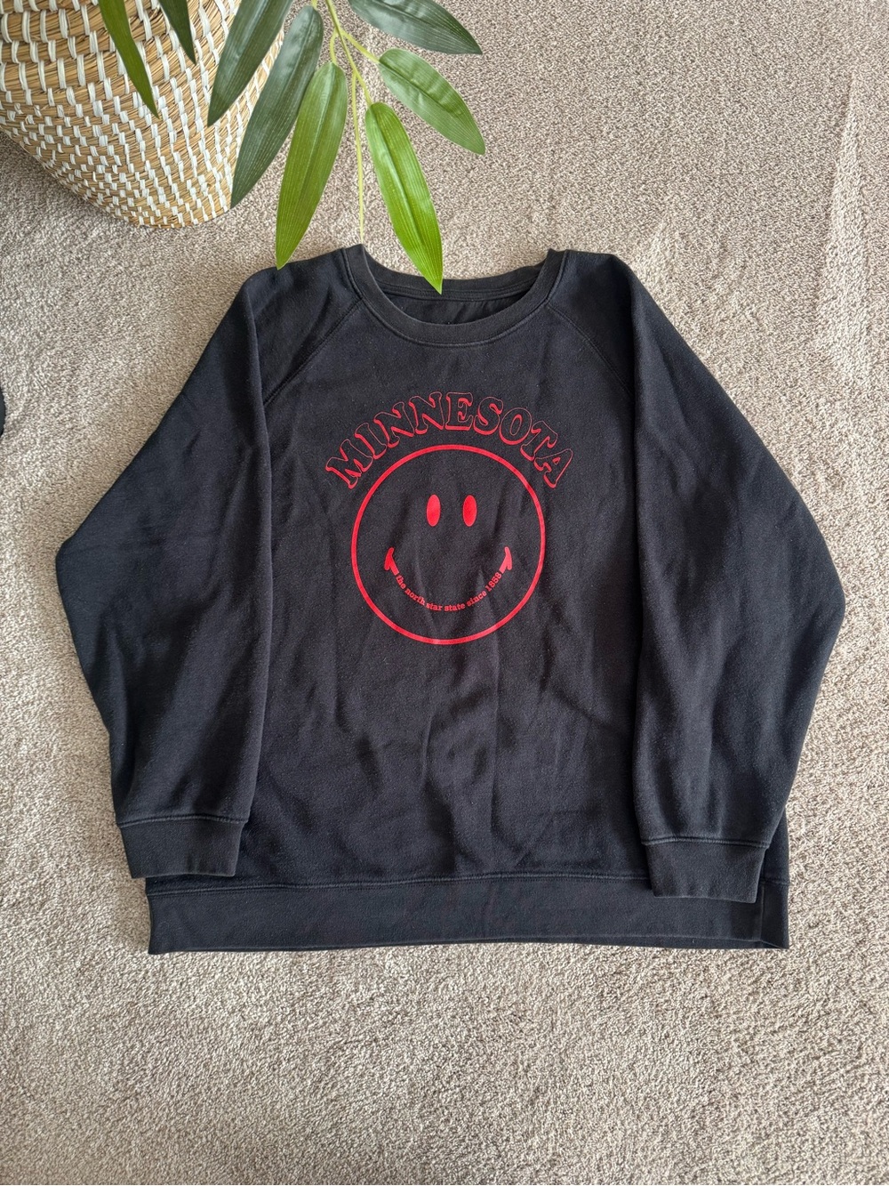 Minnesota Smiley Face Oversized Crewneck Sweatshirt L/XL